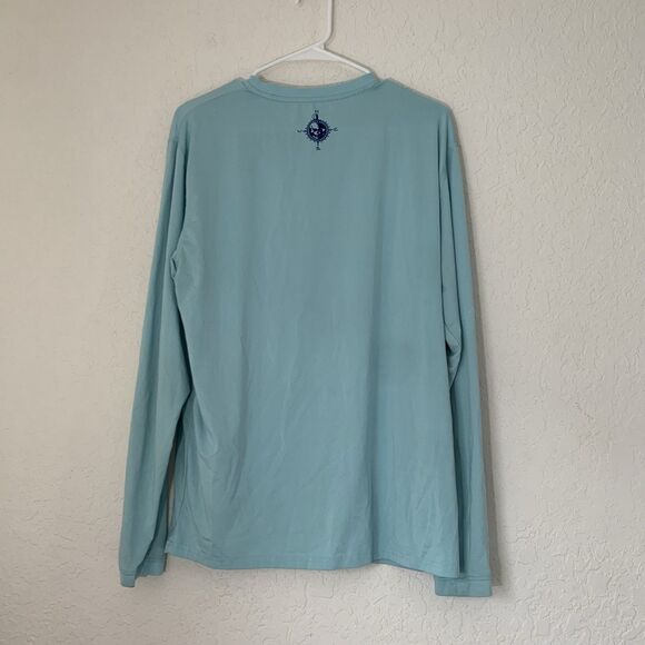 Salt Life Shirt Mens M Light Blue Long Sleeve Performance SLX Fishing Surf Dive - Picture 2 of 9